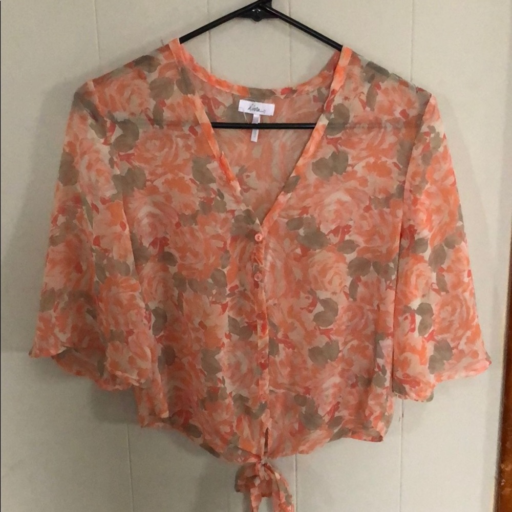 Floral button down blouse